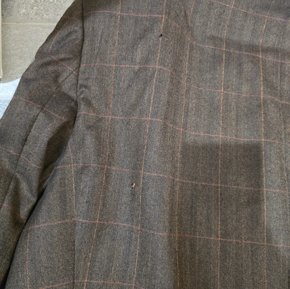 Ermenegildo Zegna Trofeo Brown Plaid Blazer Suit Jacket Wool 58L $1500 Retail